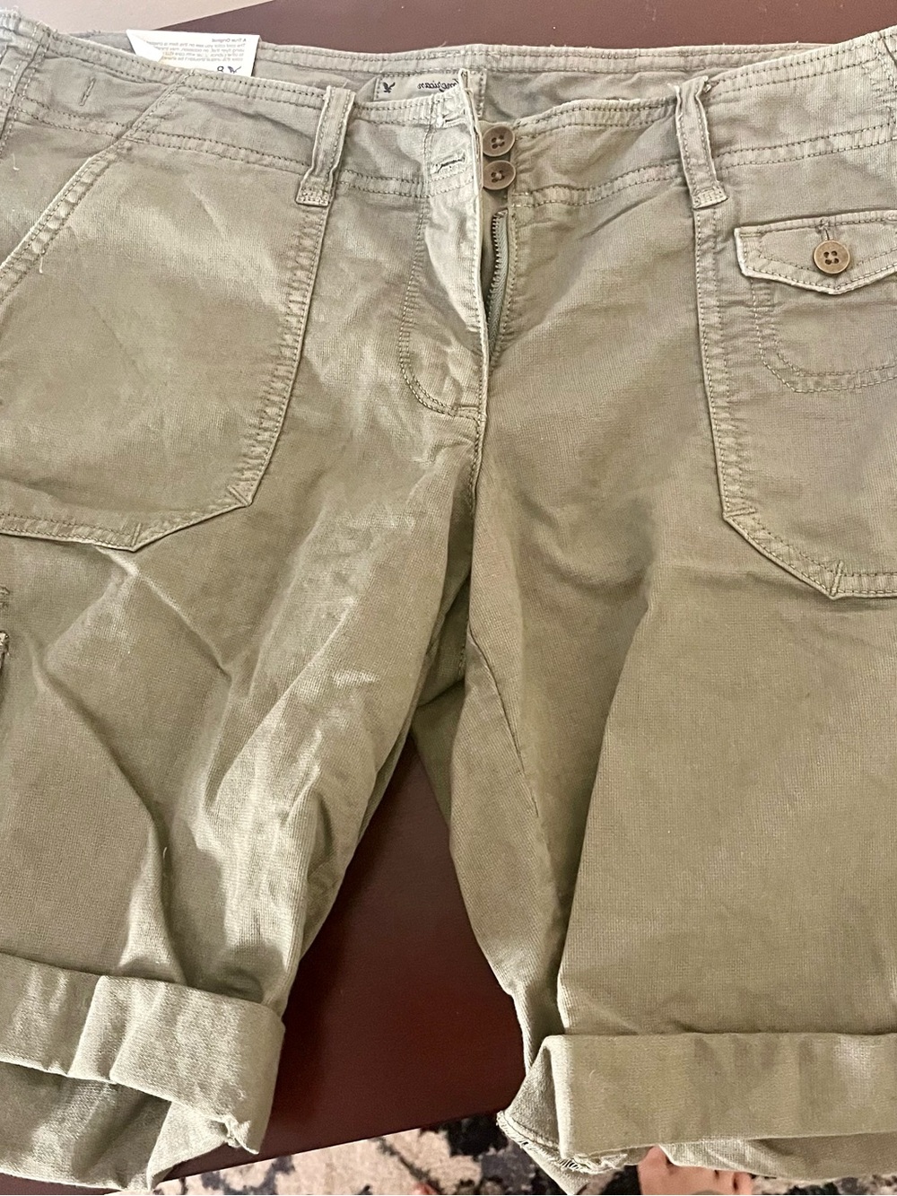 American Eagle Outfitters Men's Olive Tan Chino Shorts